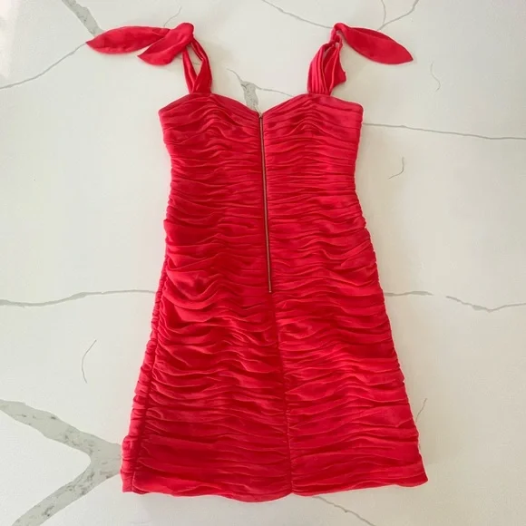 Rebecca Taylor Dresses | Rebecca Taylor Ruched Zipper Mini Dress | Color: Pink | Size: 6 | Skratcliffe's Closet